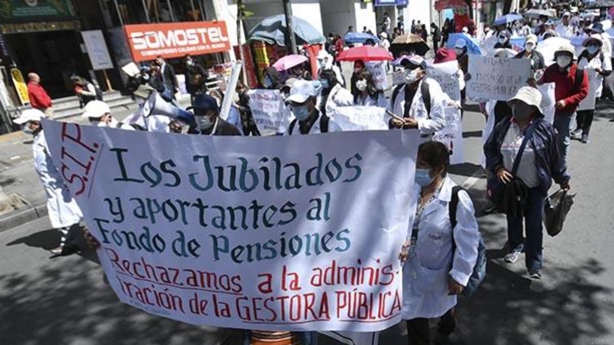 Anterior marcha contra la Gestora. Foto: Los Tiempos