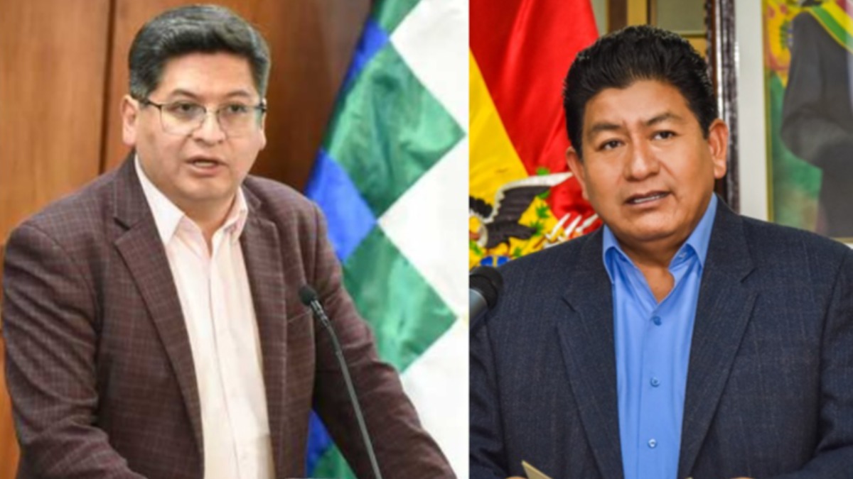 Marcelo Montenegro y Édgar Montaño, ambos ministros de Luis Arce.