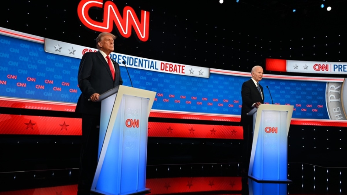 Donald Trump y Joe Biden durante el debate en CNN.