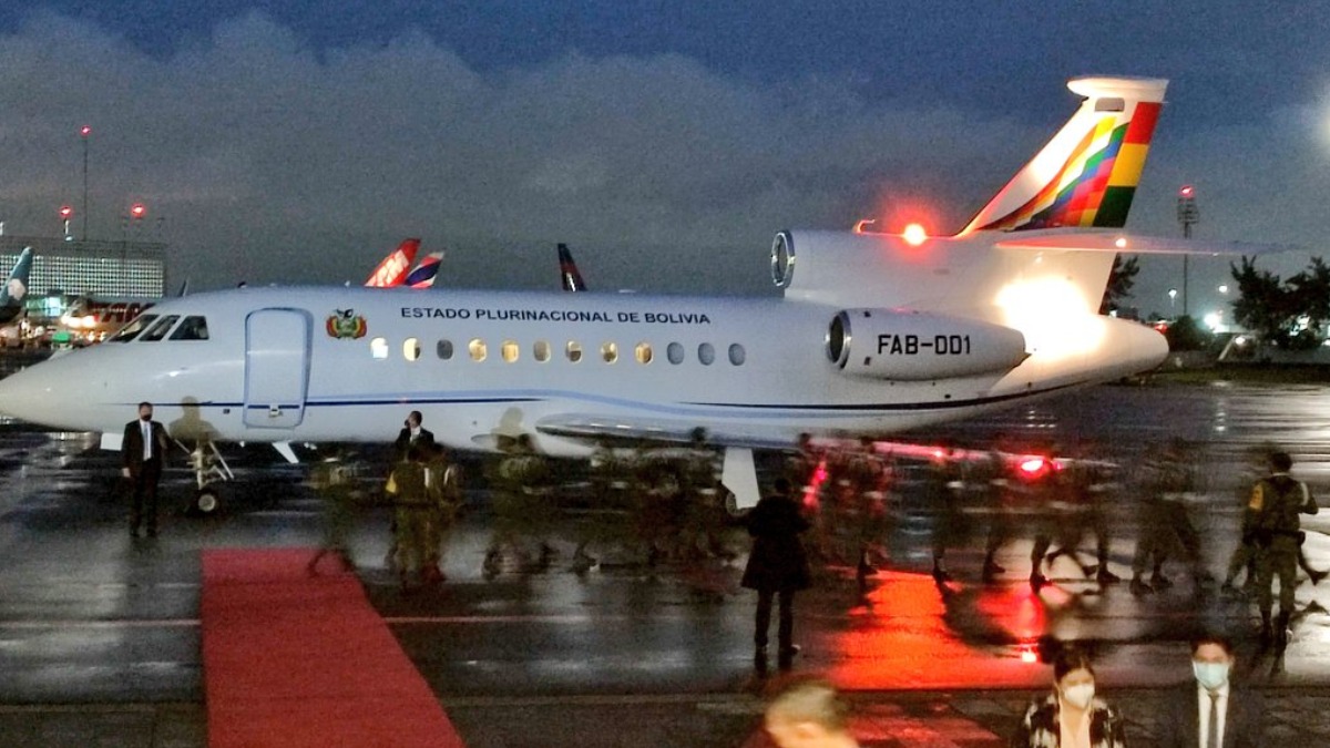 Aeronave que usa el presidente de Bolivia, Luis Arce. Foto: ABI