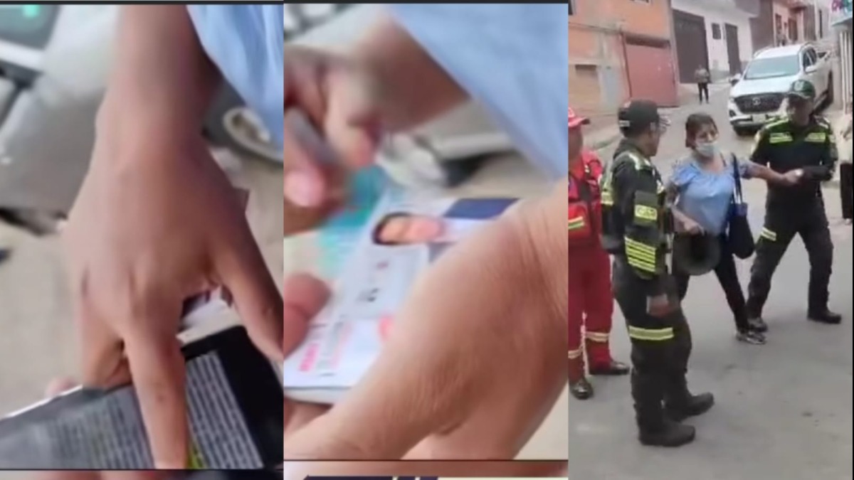 La mujer fue arrestada por la policía. Foto: Captura