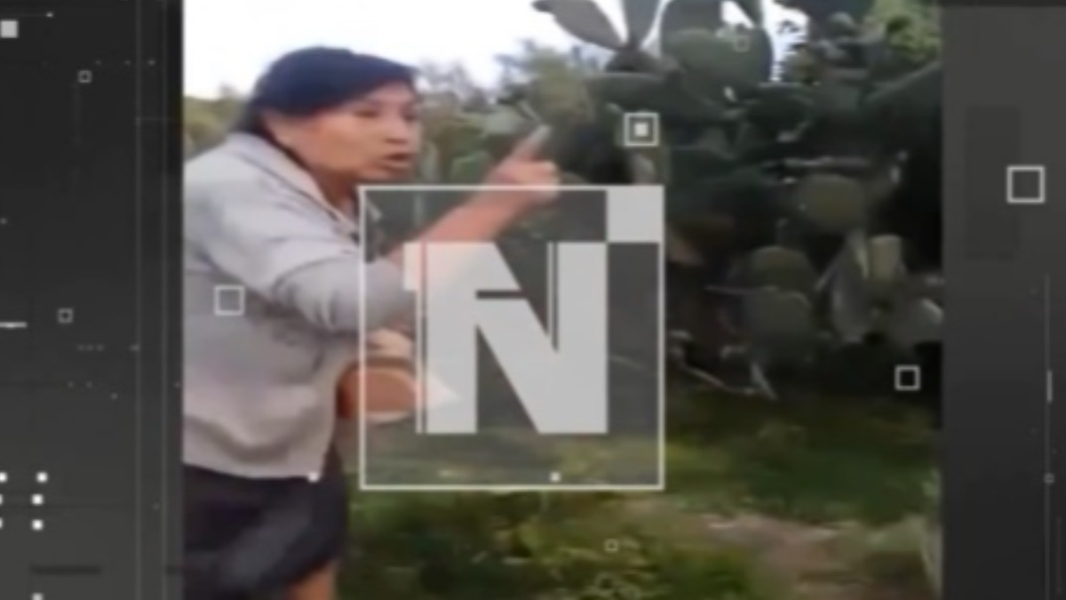 La vecina molesta porque sacan las tunas en Ticti al norte de Cochabamba. Foto: captura Notivisión