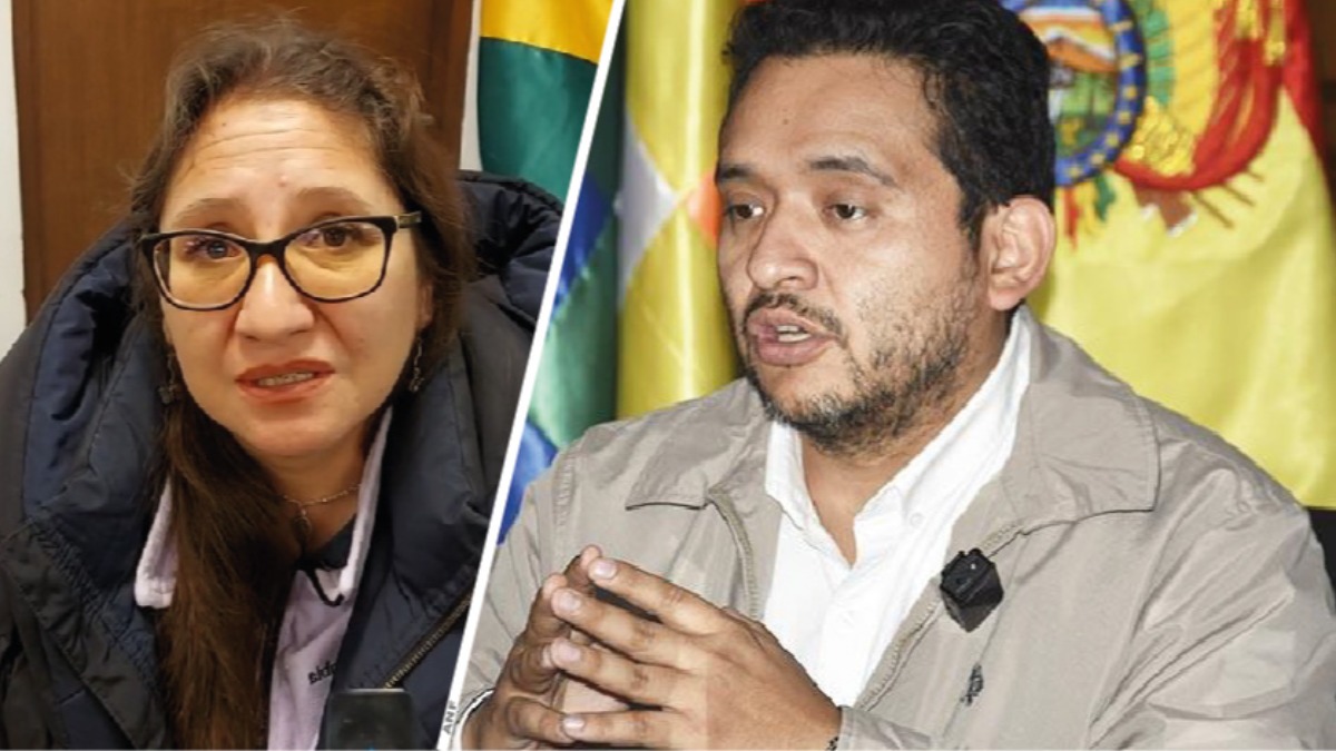 Mónica Torres, diputada de oposición. Raúl Mayta, viceministro de Exploración. Foto: ANF/Los Tiempos