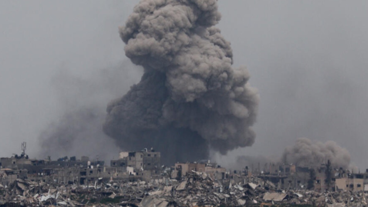 Bombardeo israelí en la Franja de Gaza.