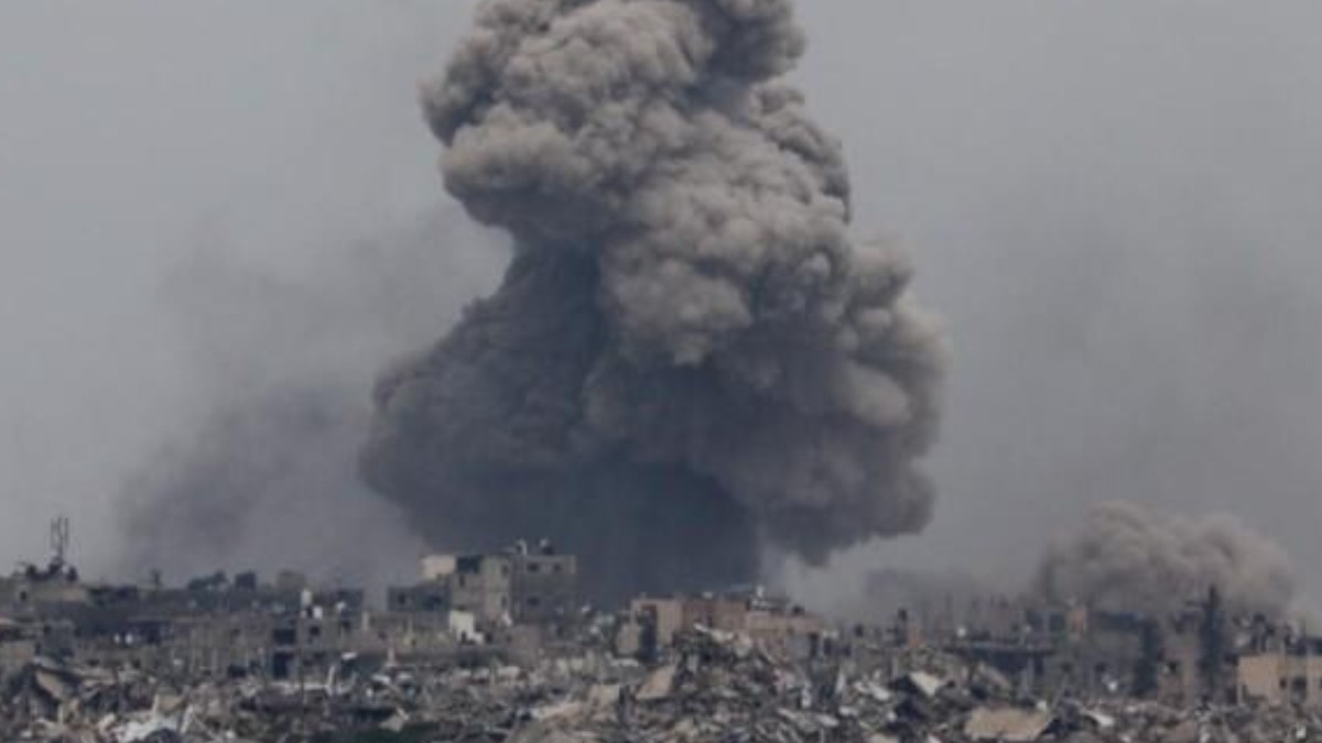 Bombardeo israelí en la Franja de Gaza.
