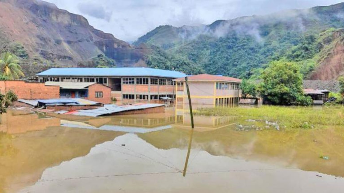 El municipio de Tipuani fue afectado por el desborde del río. Foto: RRSS