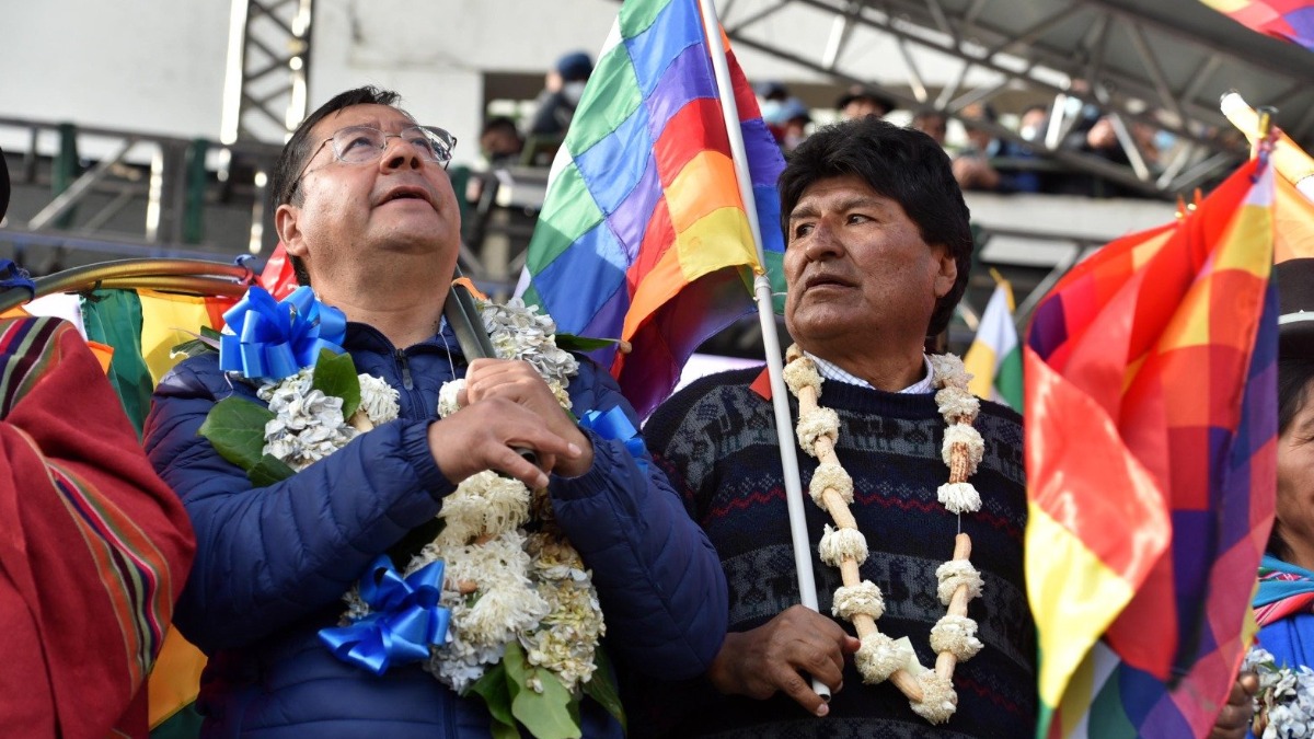 El presidente Luis Arce y Evo Morales, antes de su quiebre. Foto: La Razón