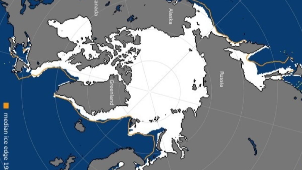 Extensión máxima del hielo marino en el Ártico en 2025. Foto: HANDOUT por NSIDC