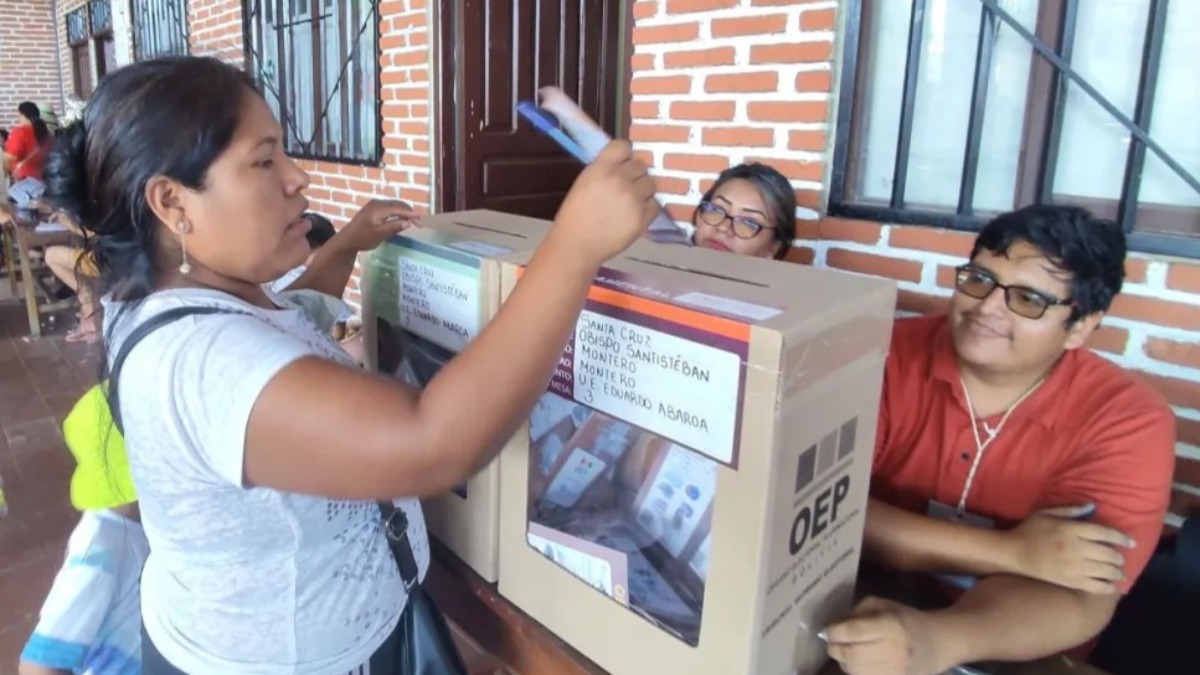 Votación en el municipio de Montero, Santa Cruz. Foto: TED Santa Cruz