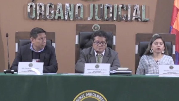 Magistrados del Tribunal Agroambiental. Foto: captura video