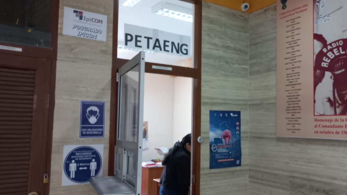 Actuales oficinas del PETAENG de la carrera de Comunicación Social de la UMSA. Foto: ANF
