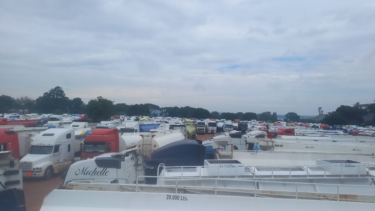 Cisternas bolivianas en Paraguay a la espera de combustible. Foto: Gentileza desde ese país