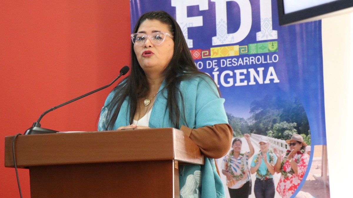 Directora del Fondo de Desarrollo Indígena, Delicia López. Foto: FDI