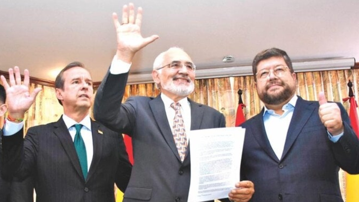Jorge Quiroga, Carlos Mesa y Samuel Doria. Foto: La Razón