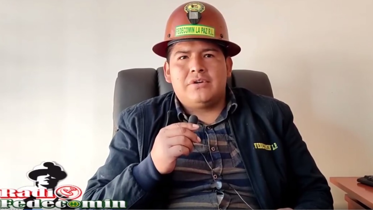 Presidente de la Federación Departamental de Cooperativas Mineras La Paz, Alfredo Yanarico. Foto: Captura de Radio Fedecomin