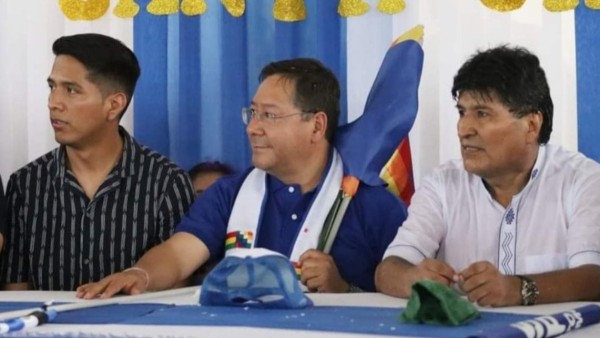Andrónico Rodríguez, Luis Arce y Evo Morales. Foto: Archivo La Razón