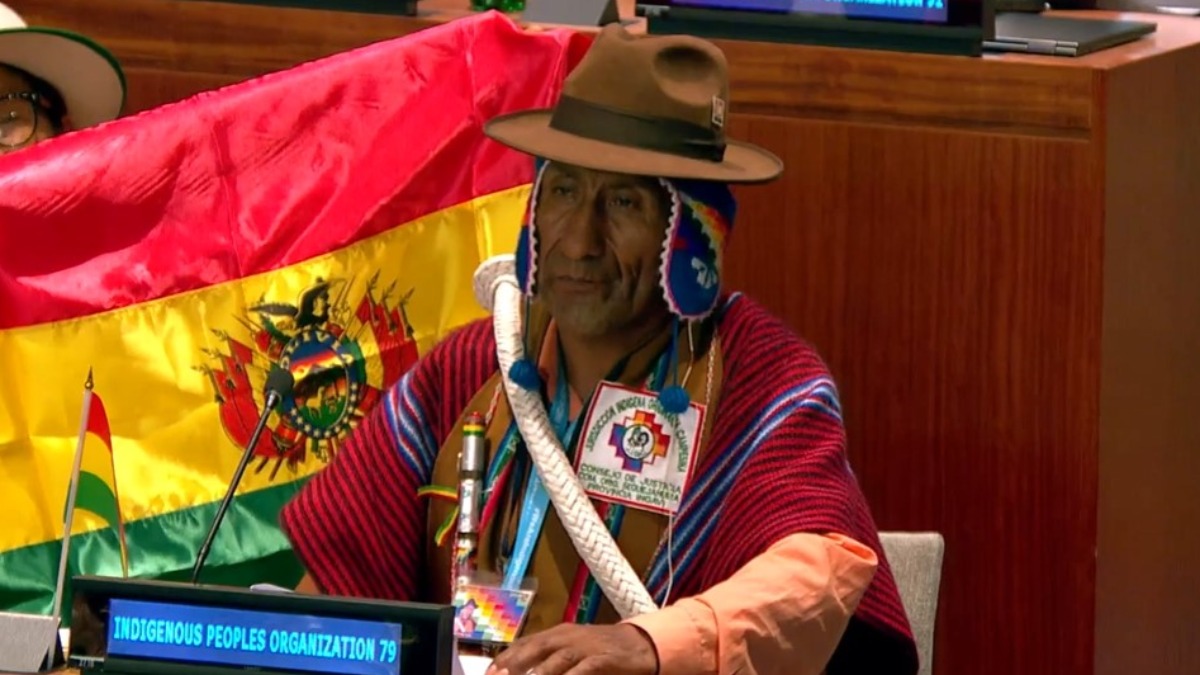 Autoridad indígena de la comunidad Sek'e Jahuira de Viacha, Pastor Carvajal. Foto: Captura