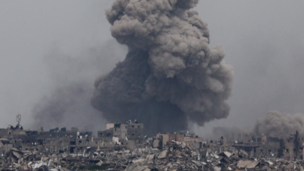 Bombardeo israelí en la Franja de Gaza.
