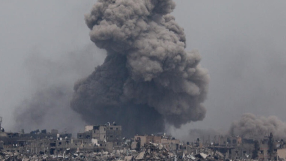 Bombardeo israelí en la Franja de Gaza.