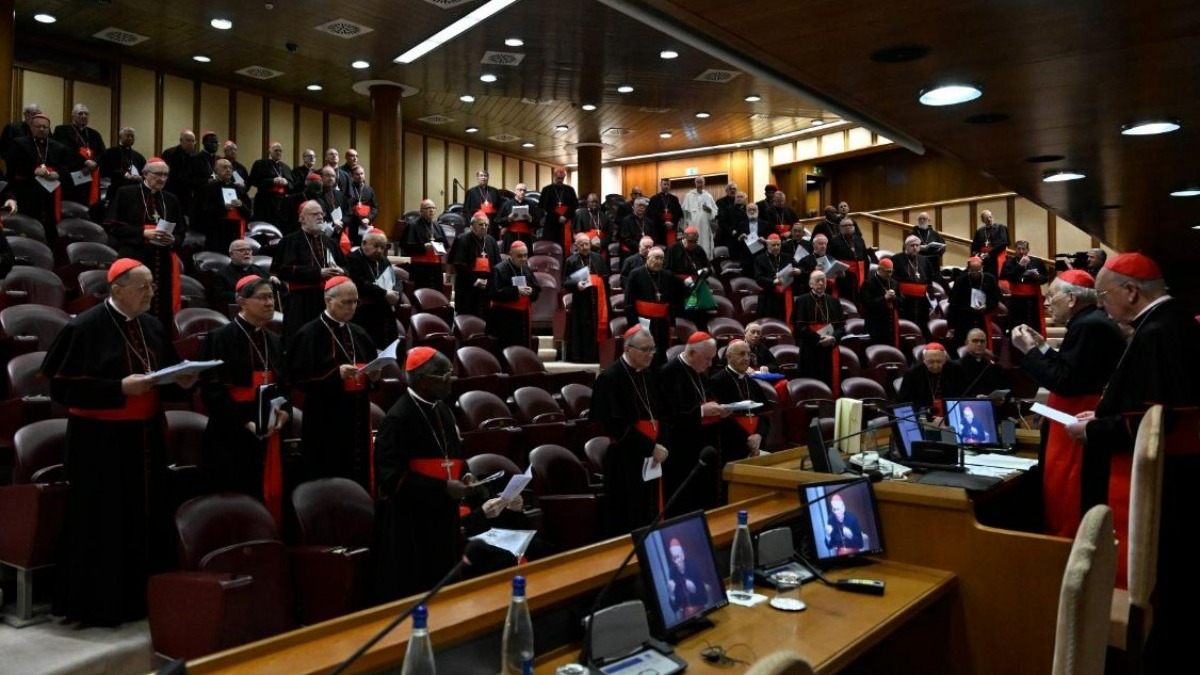 Colegio Cardenalicio en congregación general previa al Cónclave. Foto: Vatican News