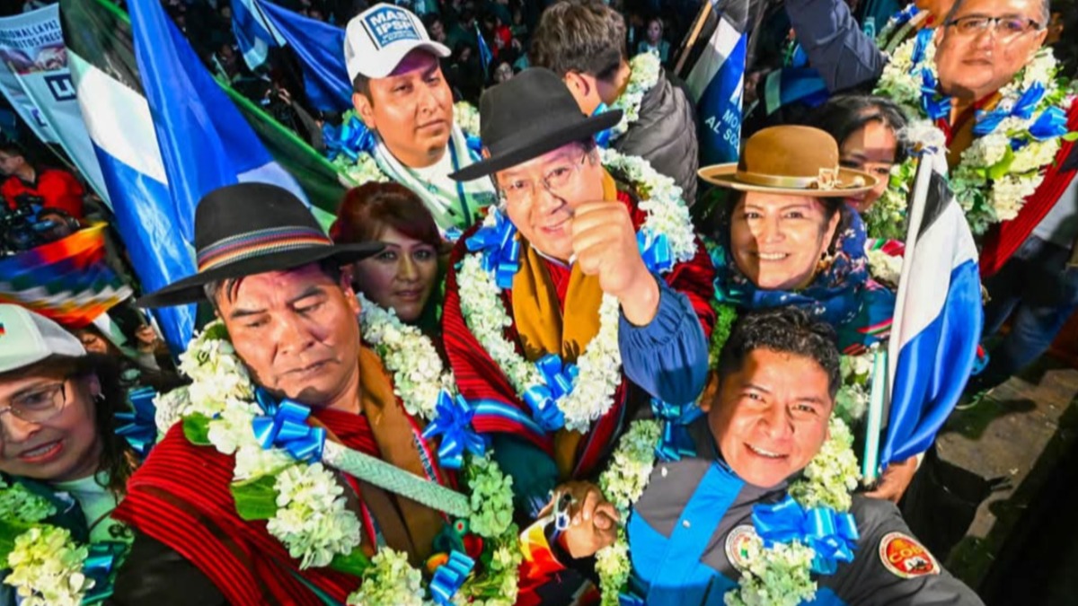 El presidente Luis Arce durante un acto de proclamación en La Paz. Foto: RRSS