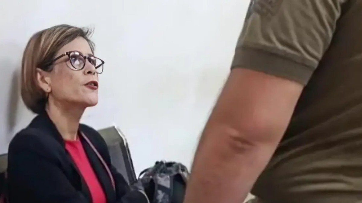Juez Lilian Moreno tras se detenida. Foto: Unitel