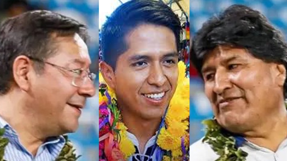 Luis Arce, Andrónico Rodríguez y Evo Morales. Foto: Internet