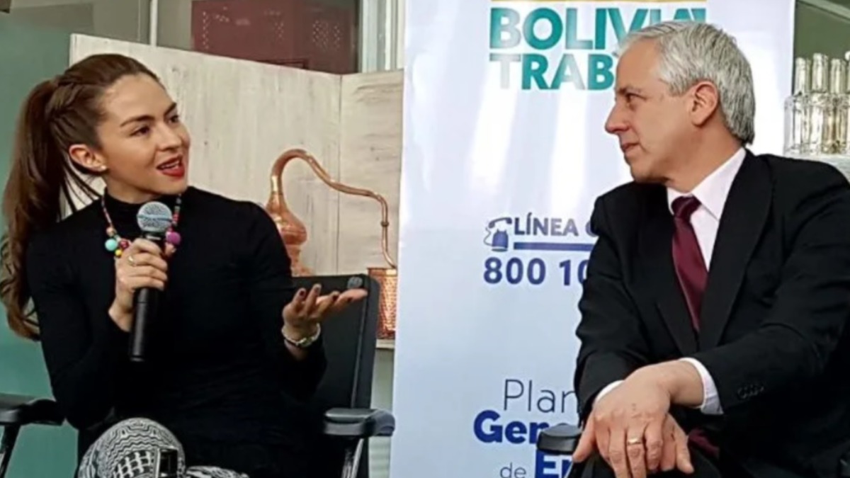 Prado y García Linera en 2018. Foto: medium.com