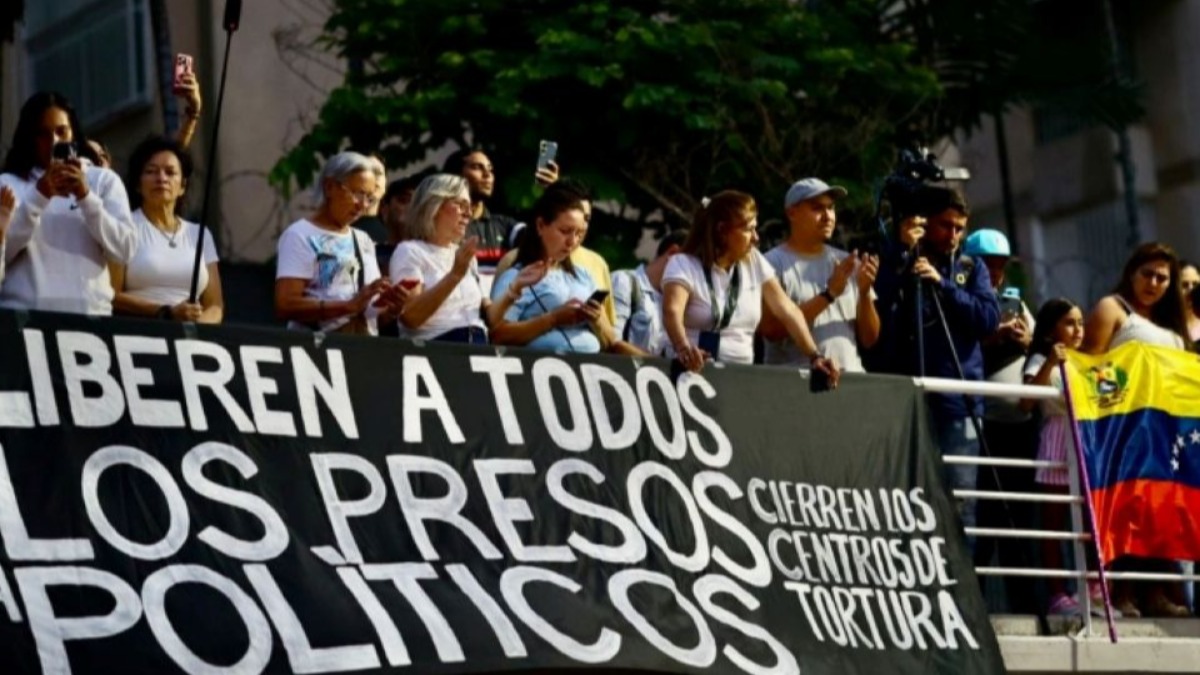 Protesta para la liberación de presos político en Venezuela.
