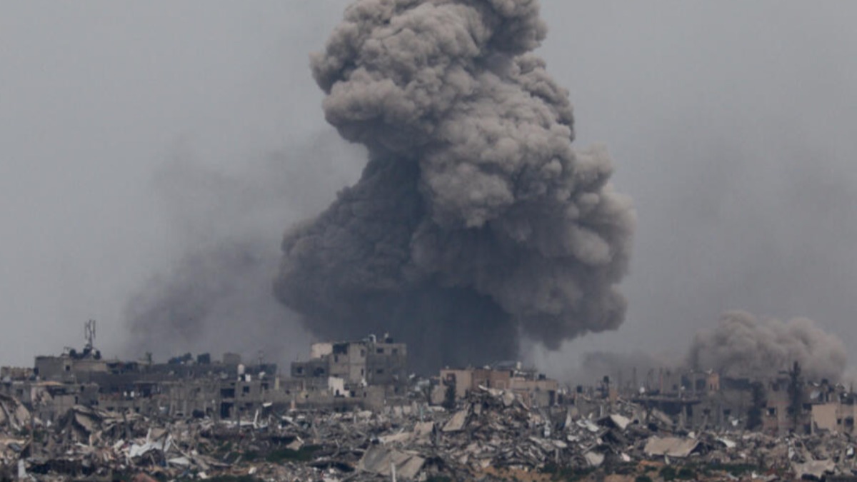 Un bombardeo israelí en la Franja de Gaza.