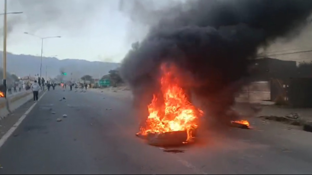 Bloqueo en Sipe Sipe. Foto: Captura