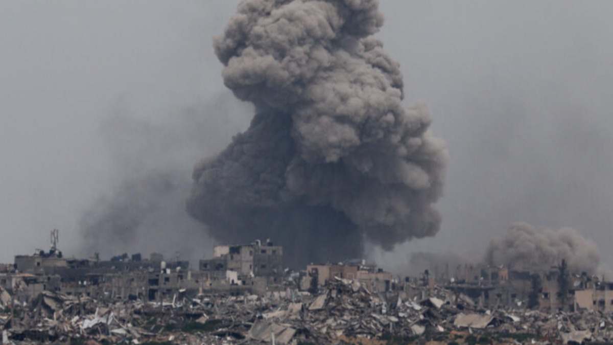 Bombardeo israelí en la Franja de Gaza.