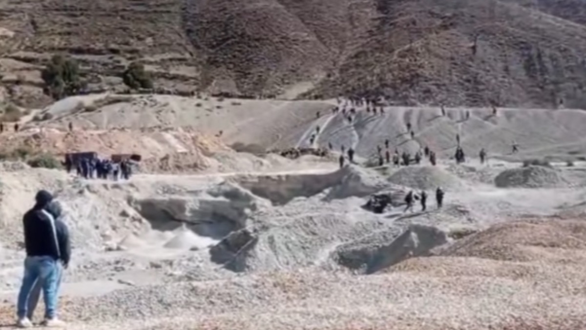 Los enfrentamientos en Llallagua. Foto: Captura