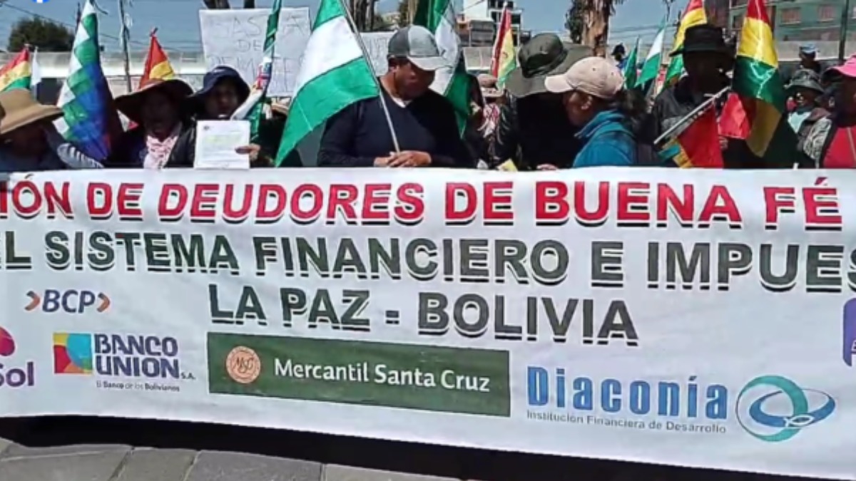 Marcha de deudores de buena fe. Foto: RRSS