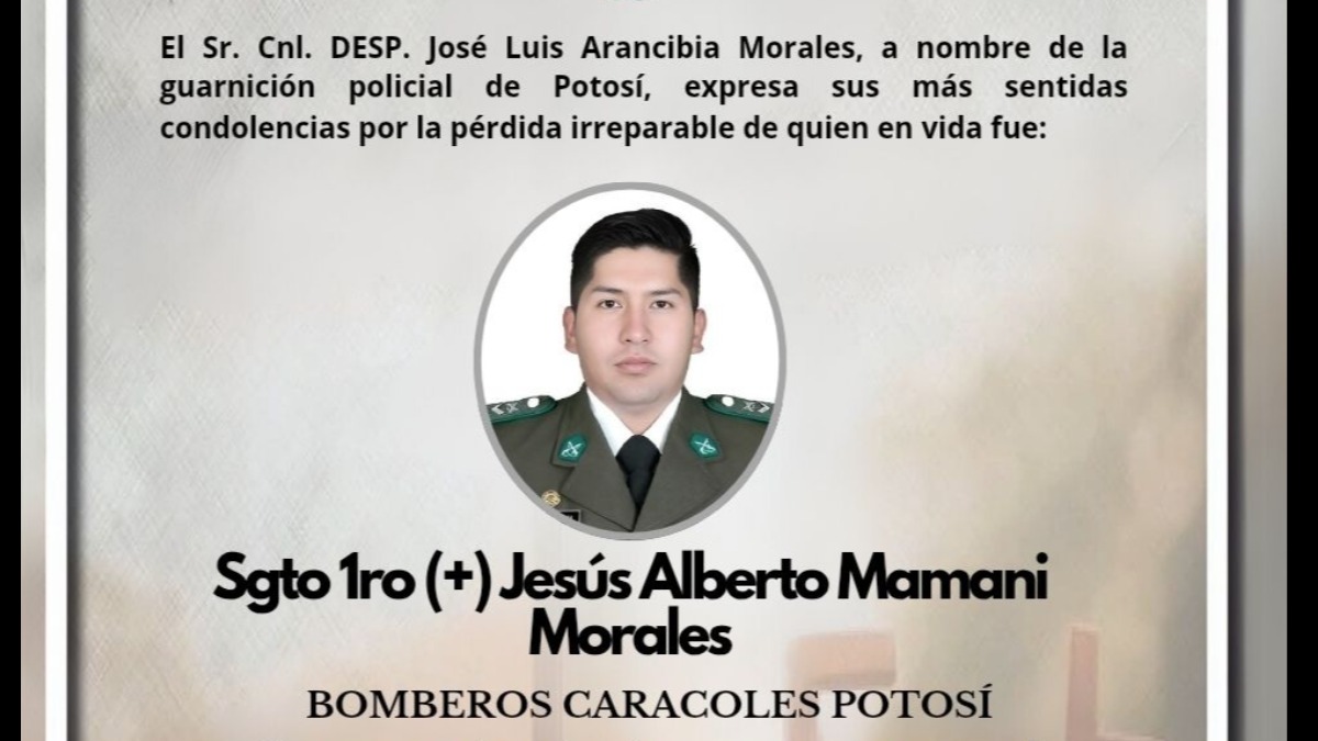 Reporte del Comando Departamental de la Policía de Potosí. Foto: RRSS