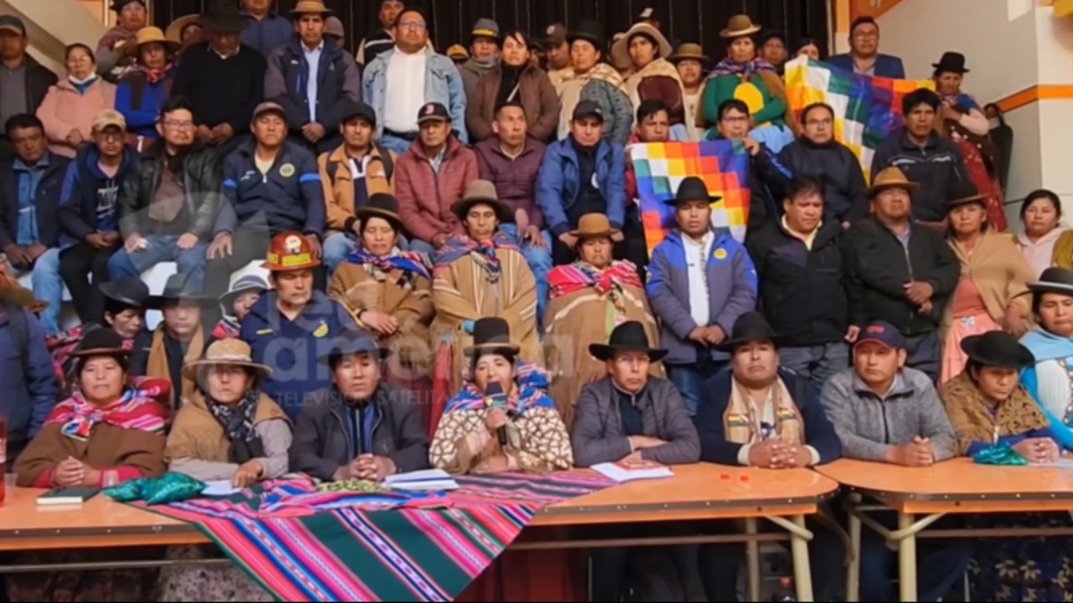 Representantes campesinos de La Paz afines a Evo Morales. Foto: Captura
