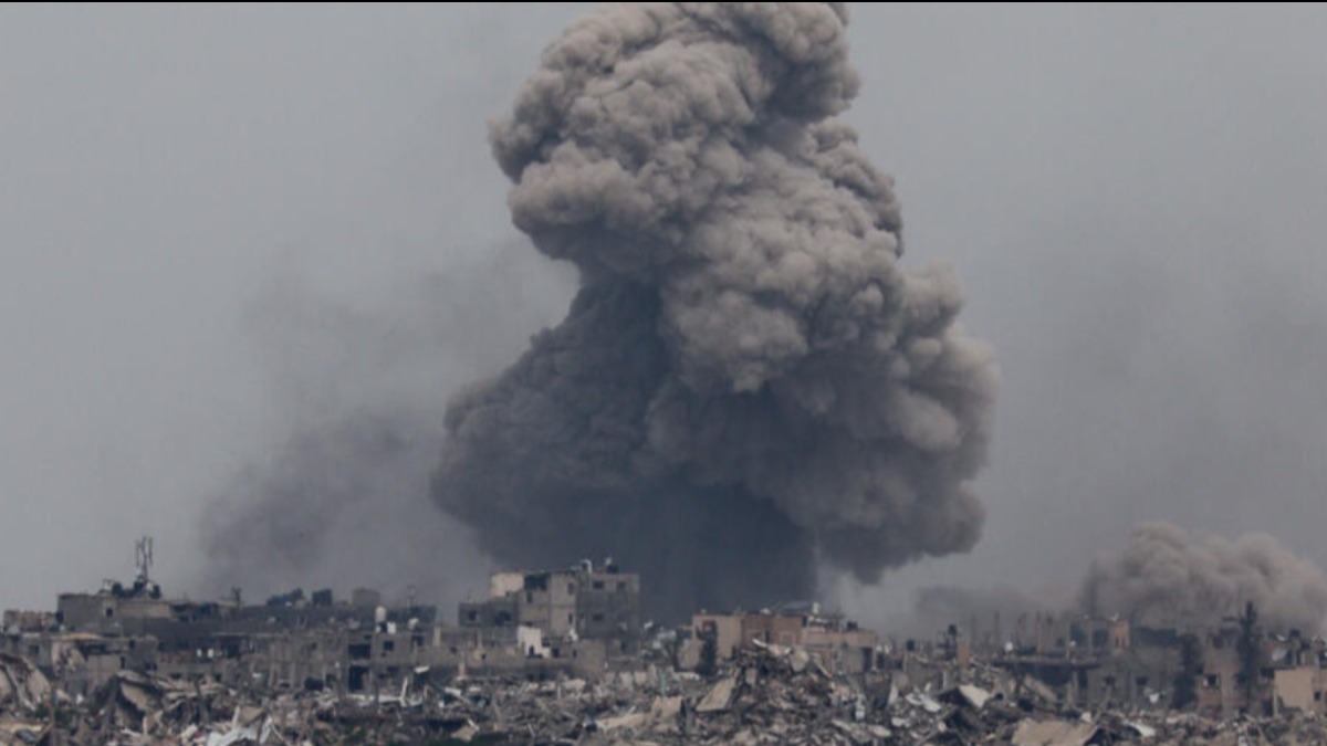 Bombardeo israelí en la Franja de Gaza.