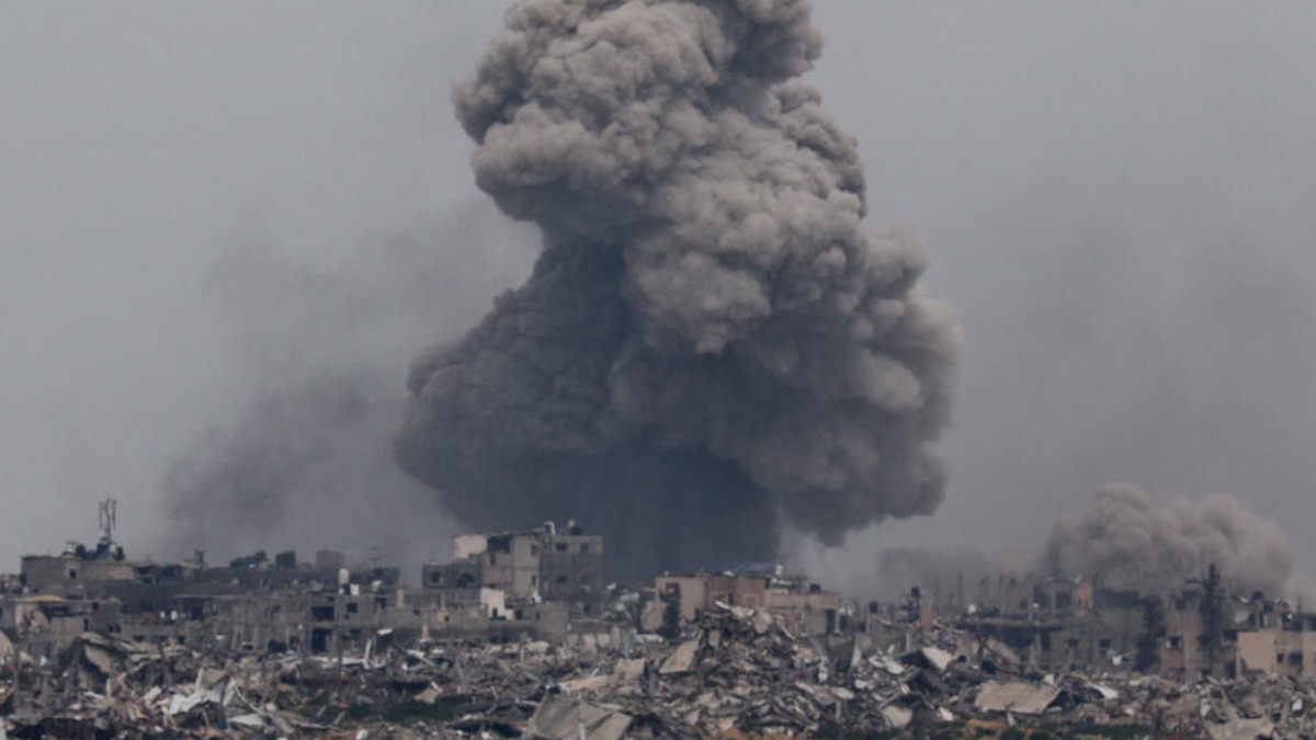 Bombardeo israelí en la Franja de Gaza.