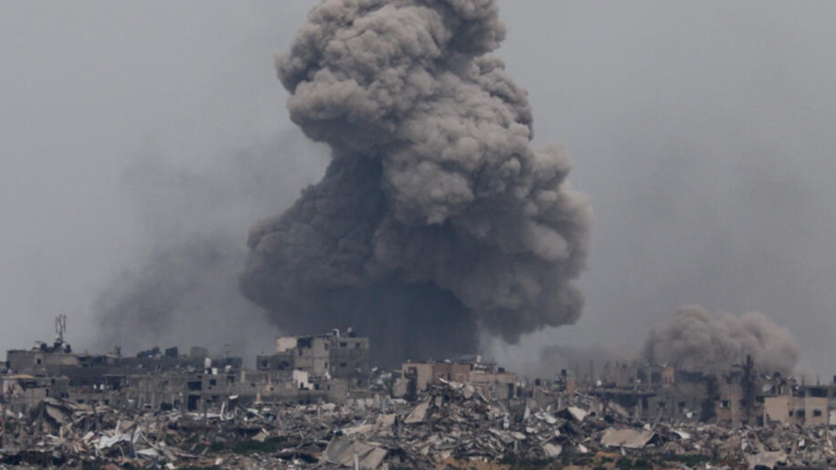 Bombardeo israelí en la Franja de Gaza.