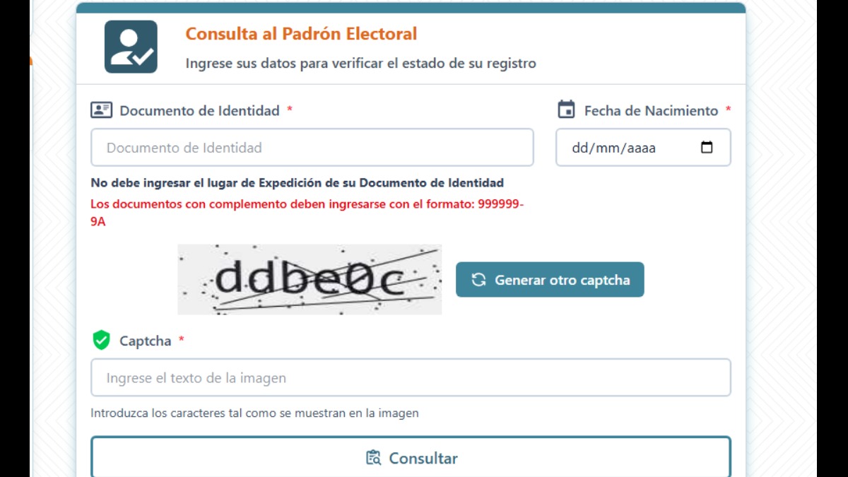 Captura de pantalla del formulario de Yo Participo