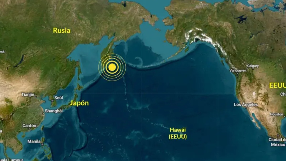 El epicentro del movimiento telúrico fue en la península de Kamchatka, en el extremo oriental de Rusia.