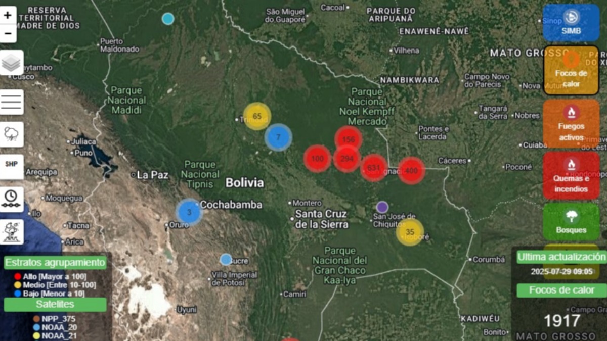 Sistema de Información y Monitoreo de Bosques (SIMB) del Ministerio de Medio Ambiente y Agua.