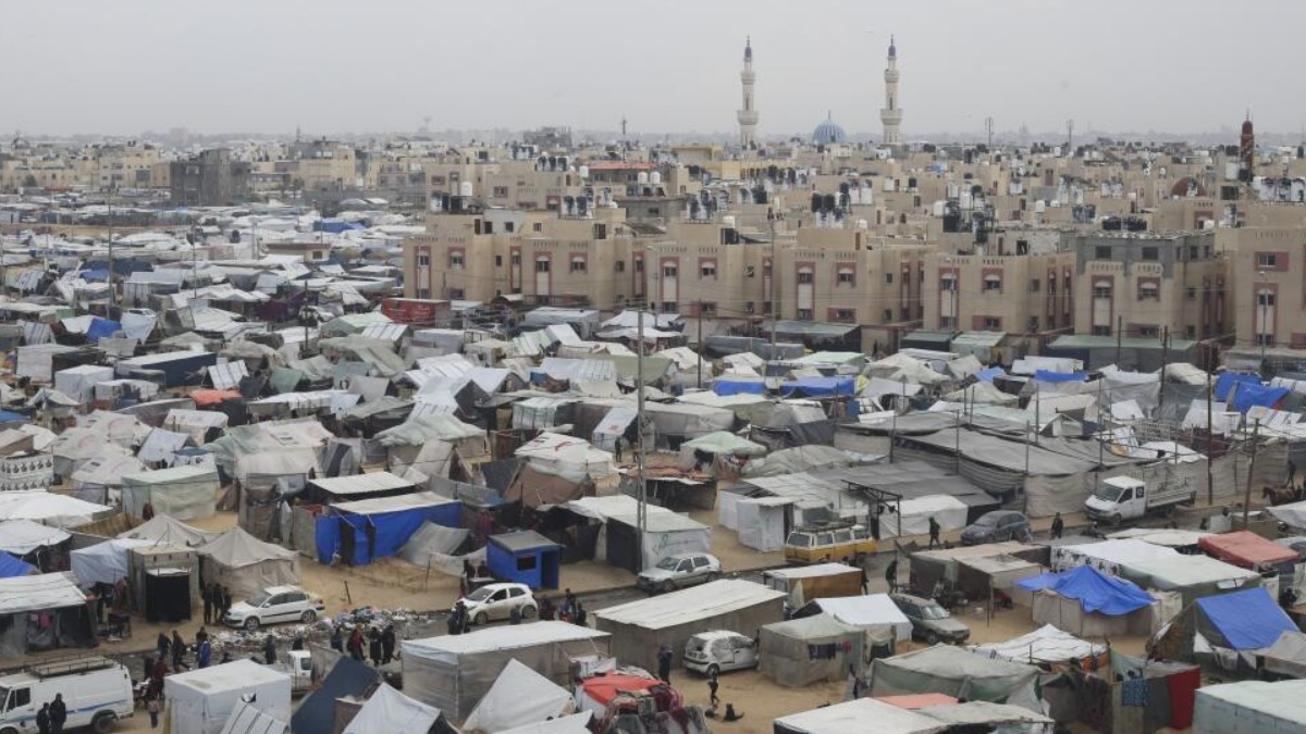 Un campamento de refugiados en Rafah, Franja de Gaza.