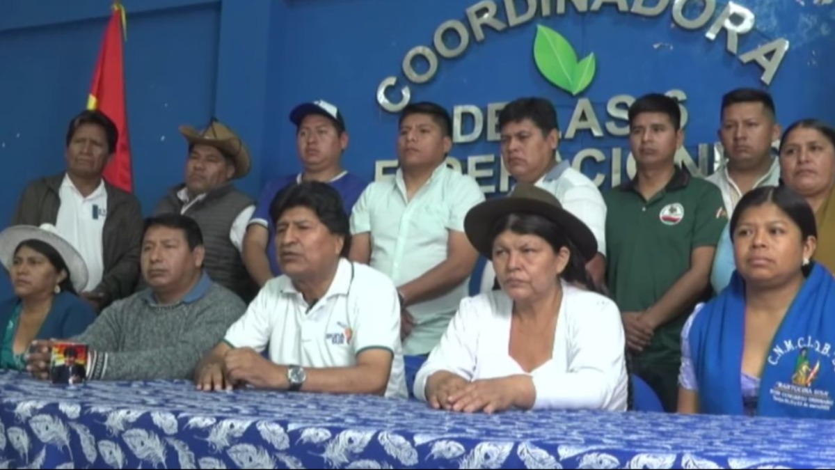 Evo Morales desde el trópico de Cochabamba. Foto: Captura