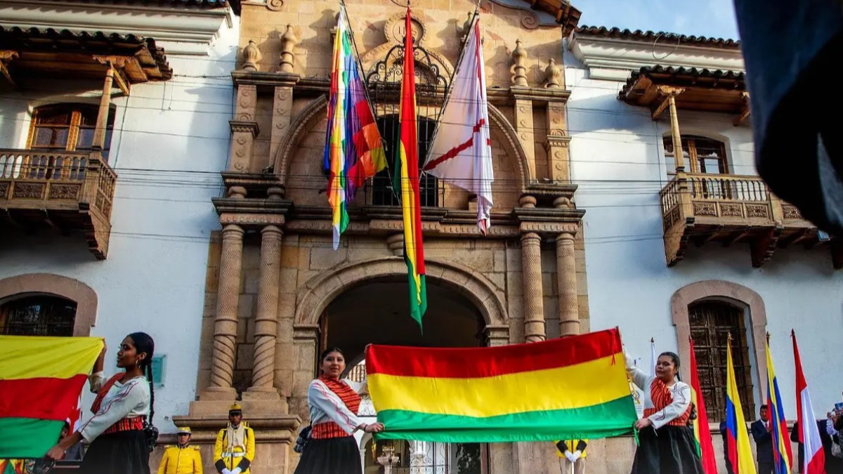 Frontis de la Casa de la Libertad en Sucre. Foto: Unitel