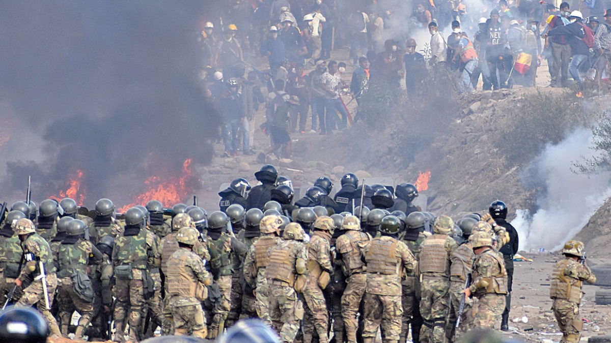 Intervención militar en Sacaba, noviembre de 2019. Foto: Internet