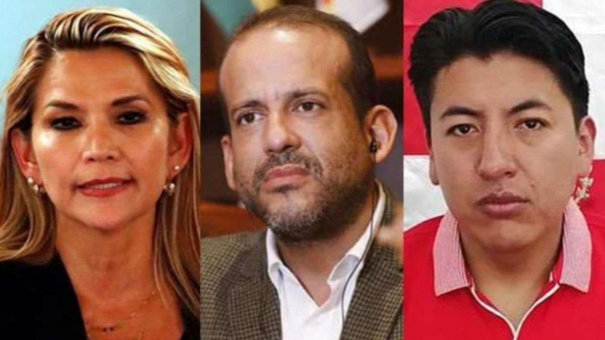 Jeanine Añez, Fernando Camacho y Marco Pumari