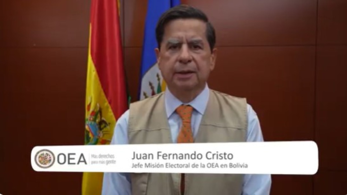 Juan Fernando Cristo, jefe de la Misión de Observación Electoral de la OEA. Foto: Captura