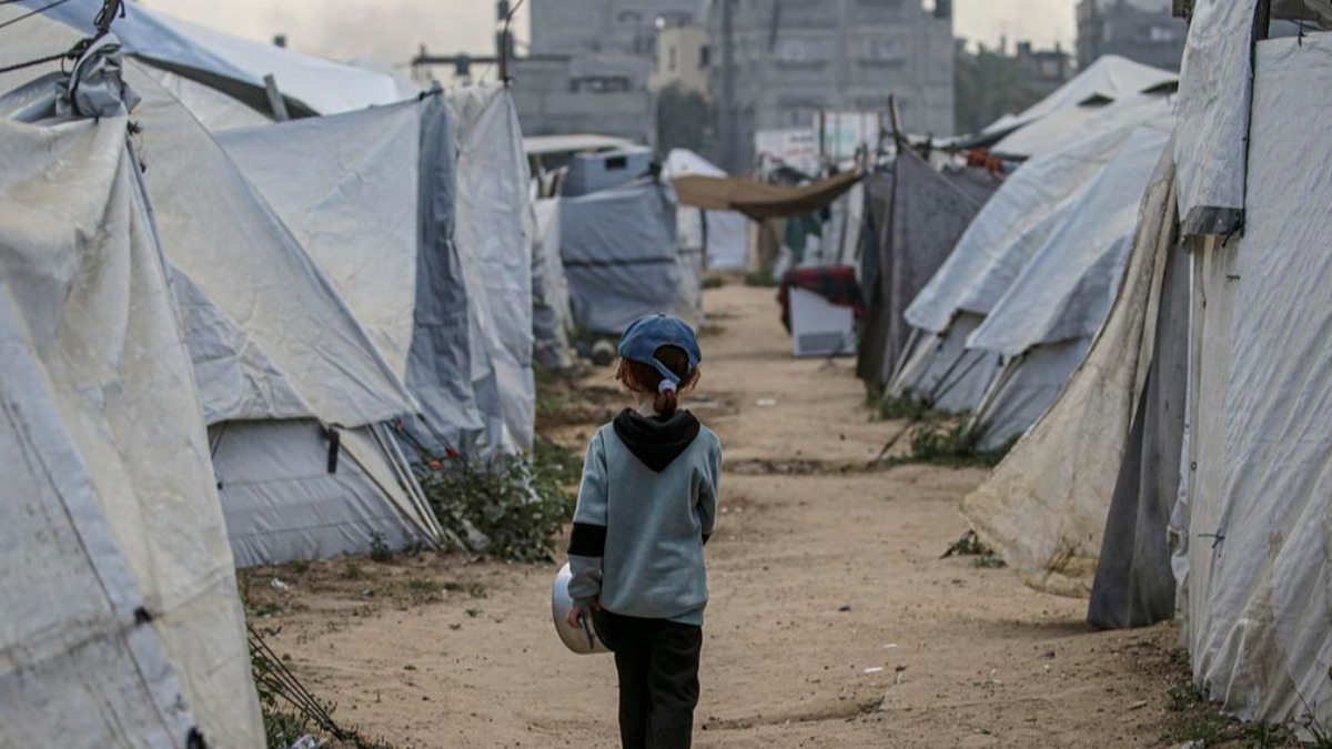 Campamento de refugiados en la Franja de Gaza.