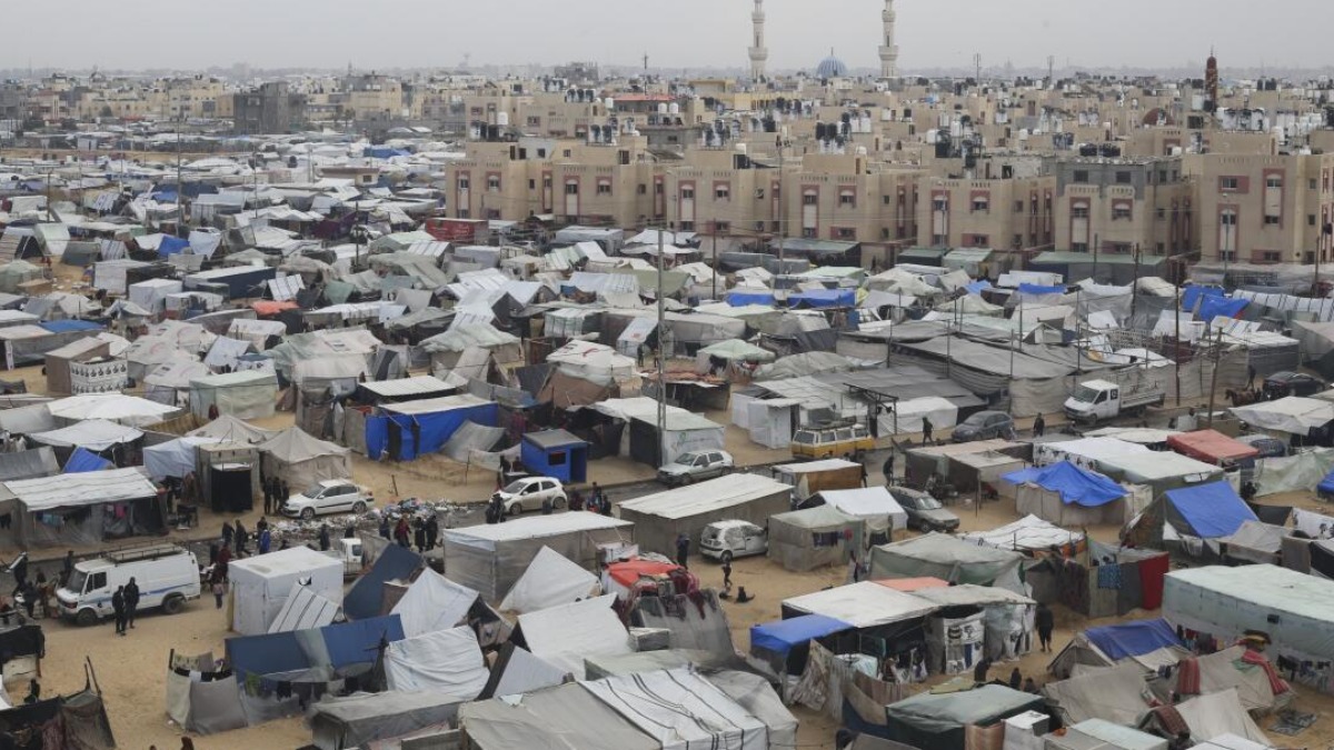 Campamento de refugiados en la Franja de Gaza.